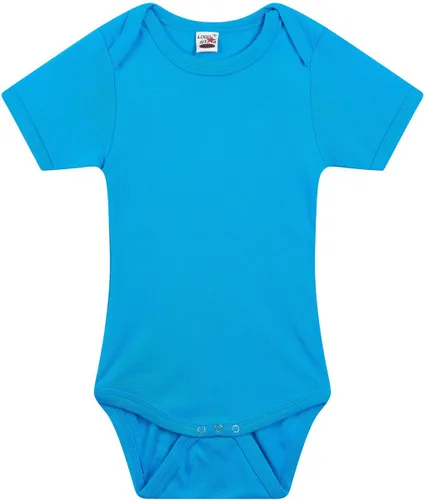 Basic rompertje lichtblauw voor babys - katoen - 240 grams - basic lichtblauwe baby rompers / kleding 92