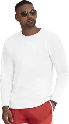 Basic shirt lange mouwen/longsleeve wit voor heren S (36/48)