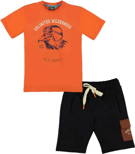 B'Chill - Kledingset - Jongens - 2delig - Short Jogpants Mica - Shirt Noell Oranje