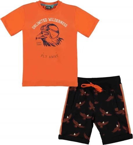 B'Chill - Kledingset - Jongens - 2delig - Short Jogpants Senn - Shirt Noell Oranje