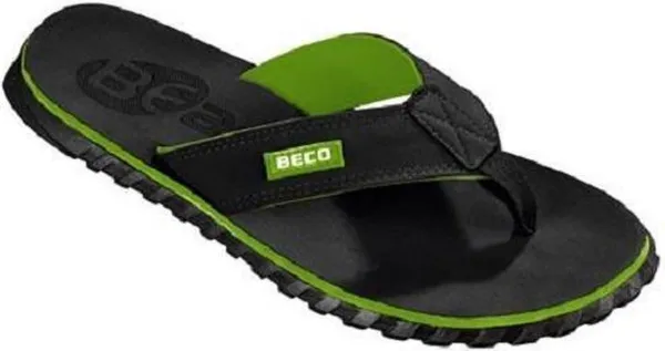 Beco Teenslippers Heren Eva/rubber Zwart/groen