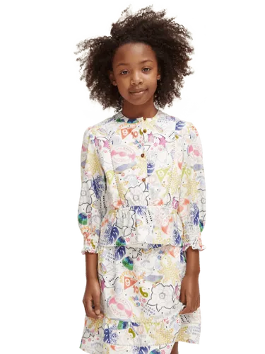 Bedrukte blouse - Maat 8 - Multicolor - Meisje - Blouse - Scotch & Soda