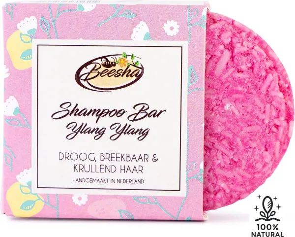 Beesha Shampoo Bar Ylang Ylang | 100% Plasticvrije en Natuurlijke Verzorging | Vegan, Sulfaatvrij en Parabeenvrij | CG Proof