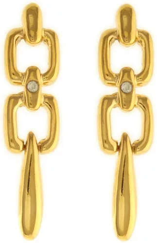 Behave Dames oorbellen oorhangers goud-kleur 6cm