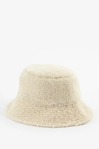 Beige Reversible Teddy Bucket Hat
