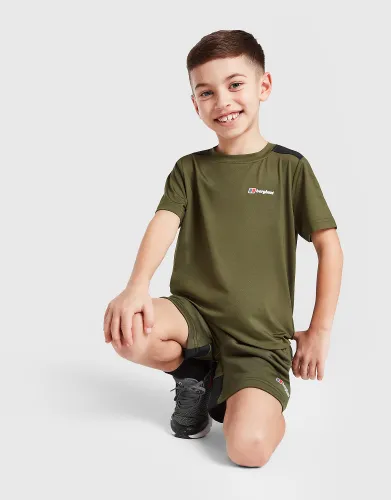 Berghaus Panel T-Shirt/Shorts Set Children, Green