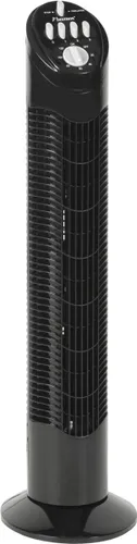 Bestron Torenventilator, Ventilator met 3 snelheidsstanden & 75° graden draaifunctie, incl. Timer, hoogte: 78 cm, 35W, AFT760Z, kleur: zwart