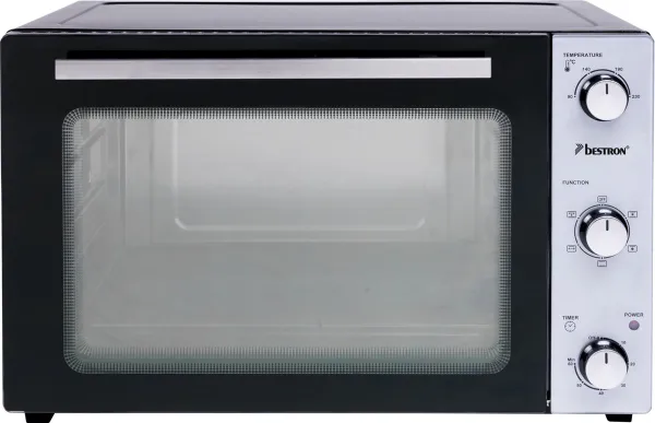 Bestron vrijstaande Oven met 55L volume, Bakoven inlcusief Grillrooster, Draaispit, Bakschaal & Heteluchtfunctie, met 5 programma’s tot max. 230 °C, t...