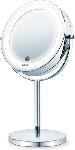 Beurer BS 55 Make up spiegel - Staand - LED verlichting rondom - Tweezijdig - 7x Vergroting - Touch sensor - Dimmer - Rond: doorsnede 13cm - 3 Jaar ga...