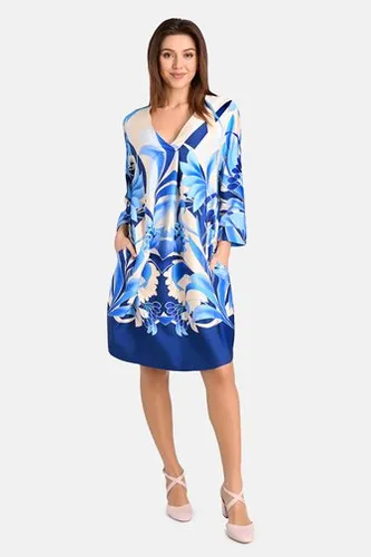 Bicalla Blauw kleedje met bladerprint
