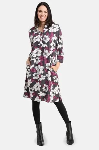 Bicalla Donkergrijs kleedje met bloemenprint