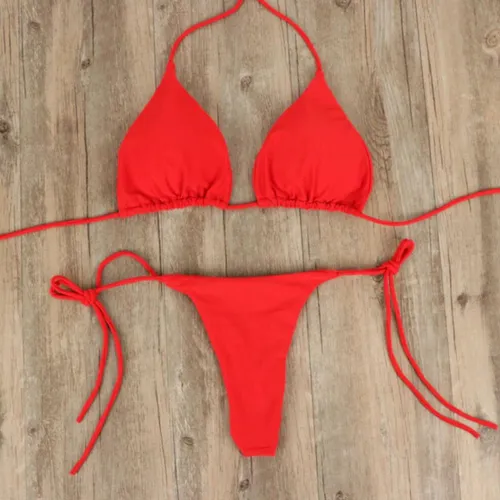 BIKINI Rood - Stoffen Bikini Dames - Bikini Set - Handgemaakt - Organische Bikini