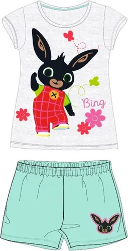 Bing Bunny shortama / pyjama meisjes bloemen katoen groen
