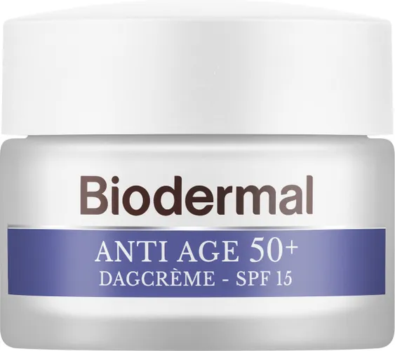 Biodermal Anti Age dagcrème 50+ - Dagcrème met hyaluronzuur en vitamine E - met - SPF15 - Helpt rimpels verminderen - 50ml