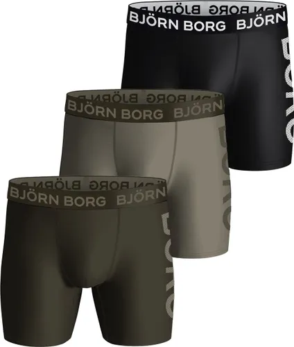 Bjorn Borg - Björn Borg Performance Boxershorts 3-Pack Zwart Groen - Heren