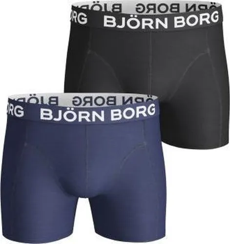 Björn Borg Sammy Solid Boxershort Heren - 2P - Zwart/blauw