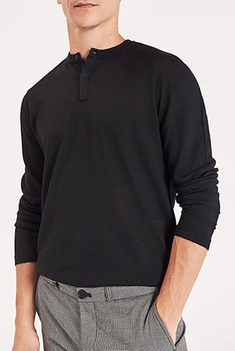 Black Button-neck Sweater