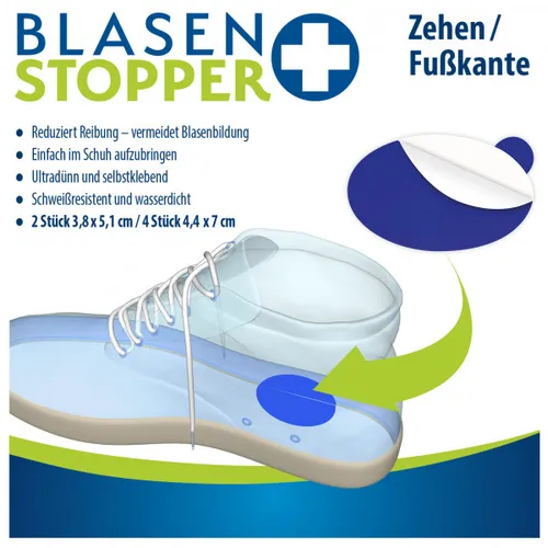Blasenstopper - Ovale Stopper für Zehen/Fusskante blauw