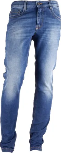 Blauwe katoenen spijkerbroek en broek