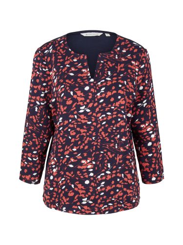 Blouse  navy / rood / wit