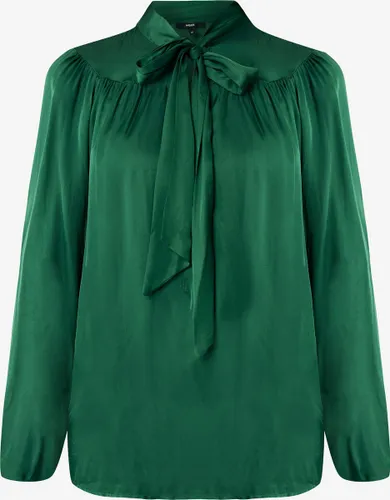 Blouse With Bowtie Neck Dames - Donker Groen