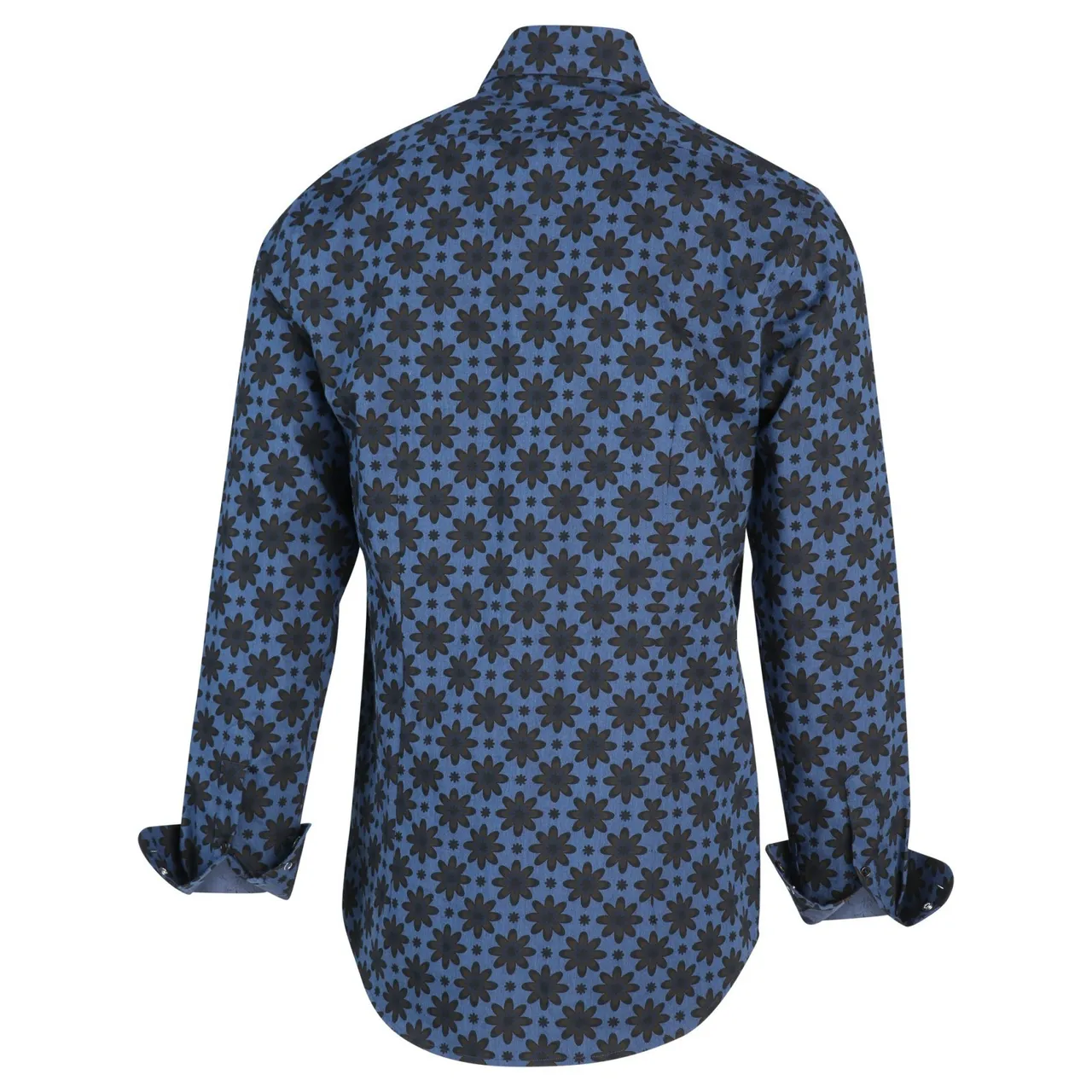 Blue Industry Navy bruin bloemenprint overhemd