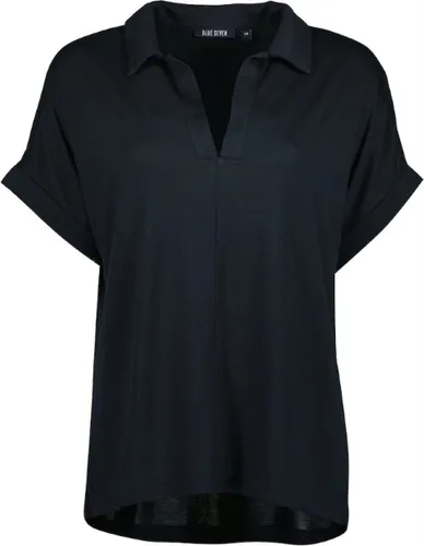 Blue Seven dames blouse - blouse dames - 105807 - zwart met polokraag