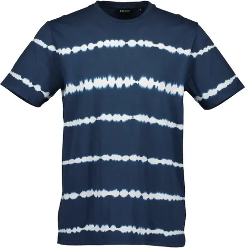 Blue Seven heren shirt - shirt korte mouwen - 302789 - navy wit streep