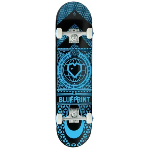 Blueprint Home Heart Complete Compleet Skateboard (7.75" - Zwart/Blauw)