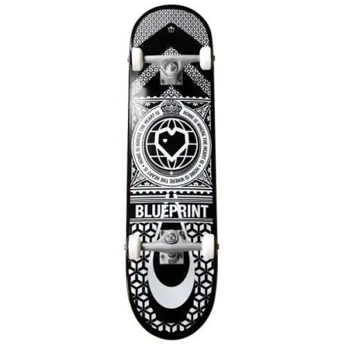Blueprint Home Heart Complete Compleet Skateboard (8" - Zwart/Wit)