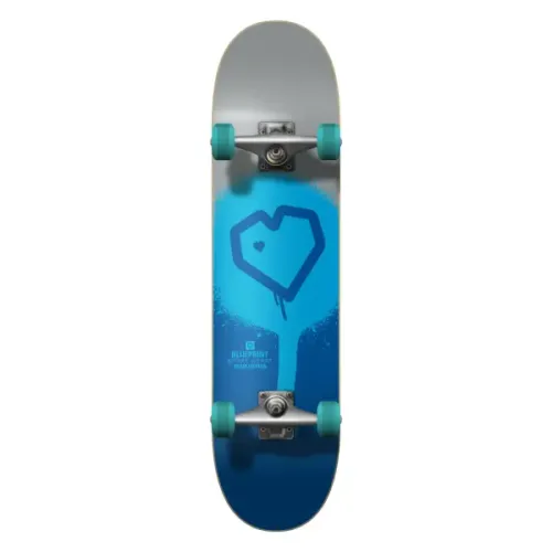 Blueprint Spray Heart V2 Compleet Skateboard (7.75" - Zilver)