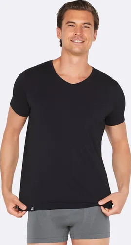 Boody - Bamboe Heren T-shirt V-hals / Zwart - M