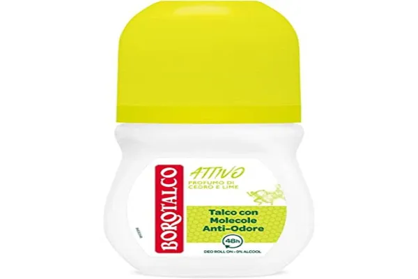 Borotalco, Deodorant Roll On Active, geel, formule zonder
