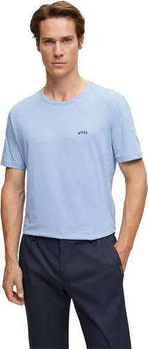Boss Curved T-shirt Met Korte Mouwen Blauw XL Man