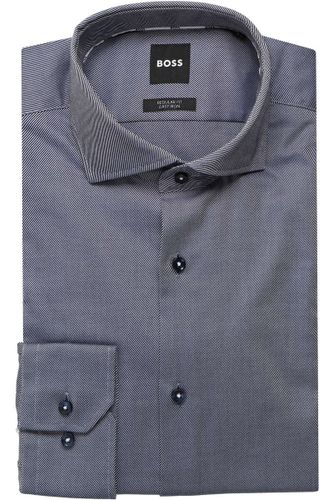 BOSS H-JOE Regular Fit Overhemd donkerblauw, Effen