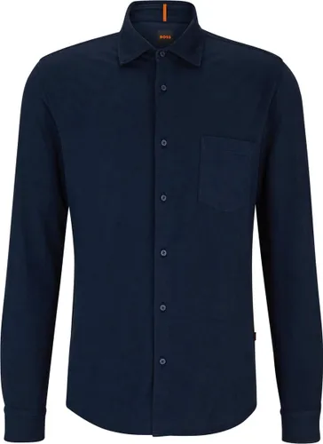 BOSS - Mysoft Jersey Overhemd Donkerblauw - Heren