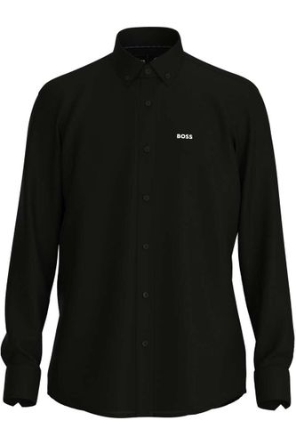 BOSS P-JOE Regular Fit Overhemd zwart, Effen