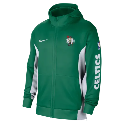 Boston Celtics Showtime Nike NBA-hoodie met rits en Dri-FIT voor heren - Groen