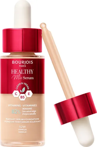 Bourjois Healthy Mix - 52 - Vanilla, Serum Foundation, laat de huid onmiddellijk stralen, hydrateert tot 24 uur lang, vegan formule, dauwachtige finis...