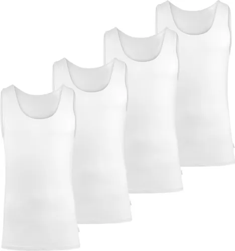 BOXR Underwear - Tanktop Heren - Singlet Heren - Bamboe Hemden Heren - 4-Pack - Wit - 3XL - Onderhemd Heren - Bamboe Hemden voor Mannen