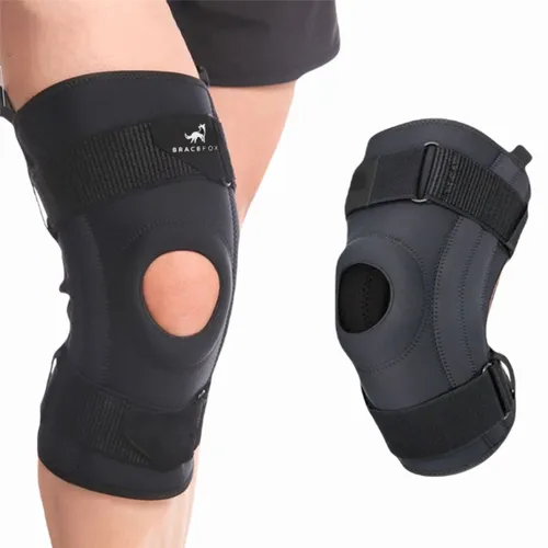 Bracefox® Premium Kniebrace - 'ErgoKnee 3' | Knie bandage ondersteuning met Baleinen | Lichtgewicht scharnier | Artrose knie | Heren & Dames | Elastis...