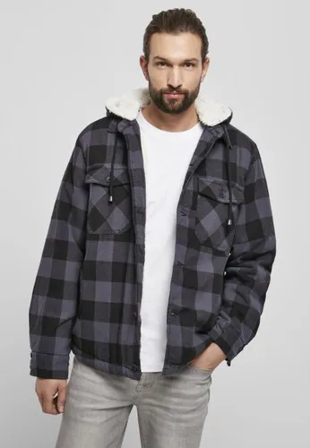 Brandit Jacke Lumberjacket hooded in Black/Grey-XXXXL