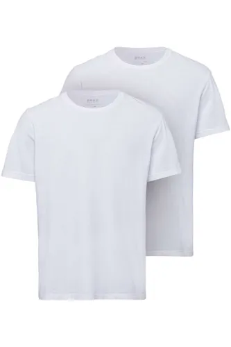 Brax Modern Fit T-Shirt ronde hals Dubbel pak wit, Effen