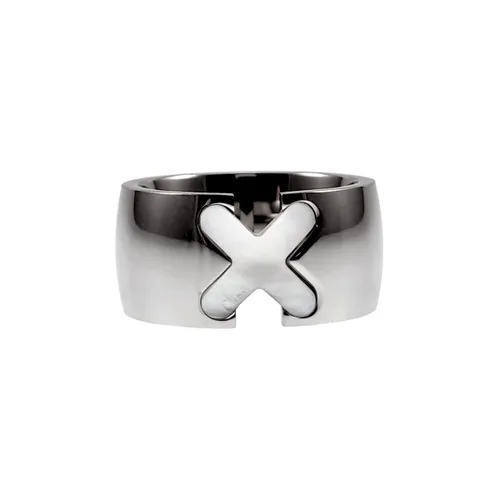 Brede Ring Dames - Roestvrij Staal - Ring met Parelmoer - X-Design