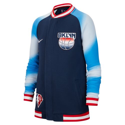 Brooklyn Nets Showtime Nike Dri-FIT NBA-kinderjack met lange mouwen - Blauw