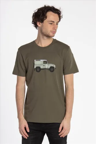 Brooklyn Olijfgroene 'Piston Club-Land Rover Defender' T-shirt | Auto | Grappig | Cadeau
