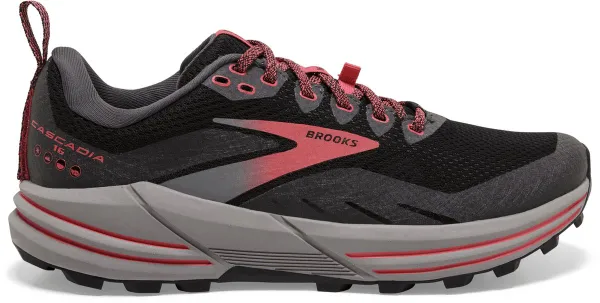 Brooks Cascadia 16 GTX Dames - Sportschoenen - Trail - zwart grijs roze