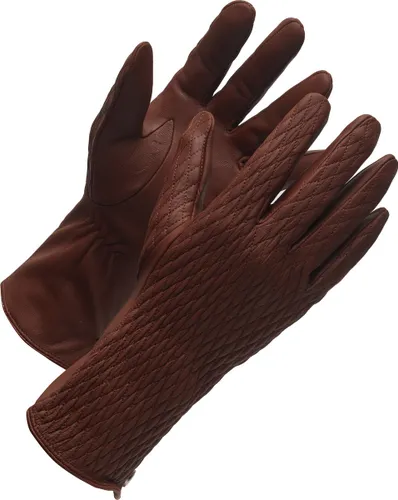Bruine Handschoenen Dames Schapenleer - Extra Lang - Touchscreen - Zachte Wollen Voering - Model Jade - Leren Dames Handschoenen