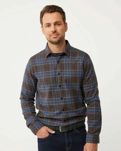 Brushed Check Shirt Mannen - Navy
