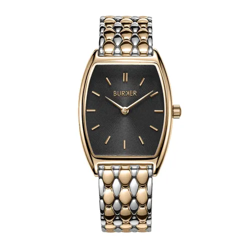 BURKER Grace Dames Horloge - Zwart Goud Zilver - Schakelband - Waterdicht - 25 mm